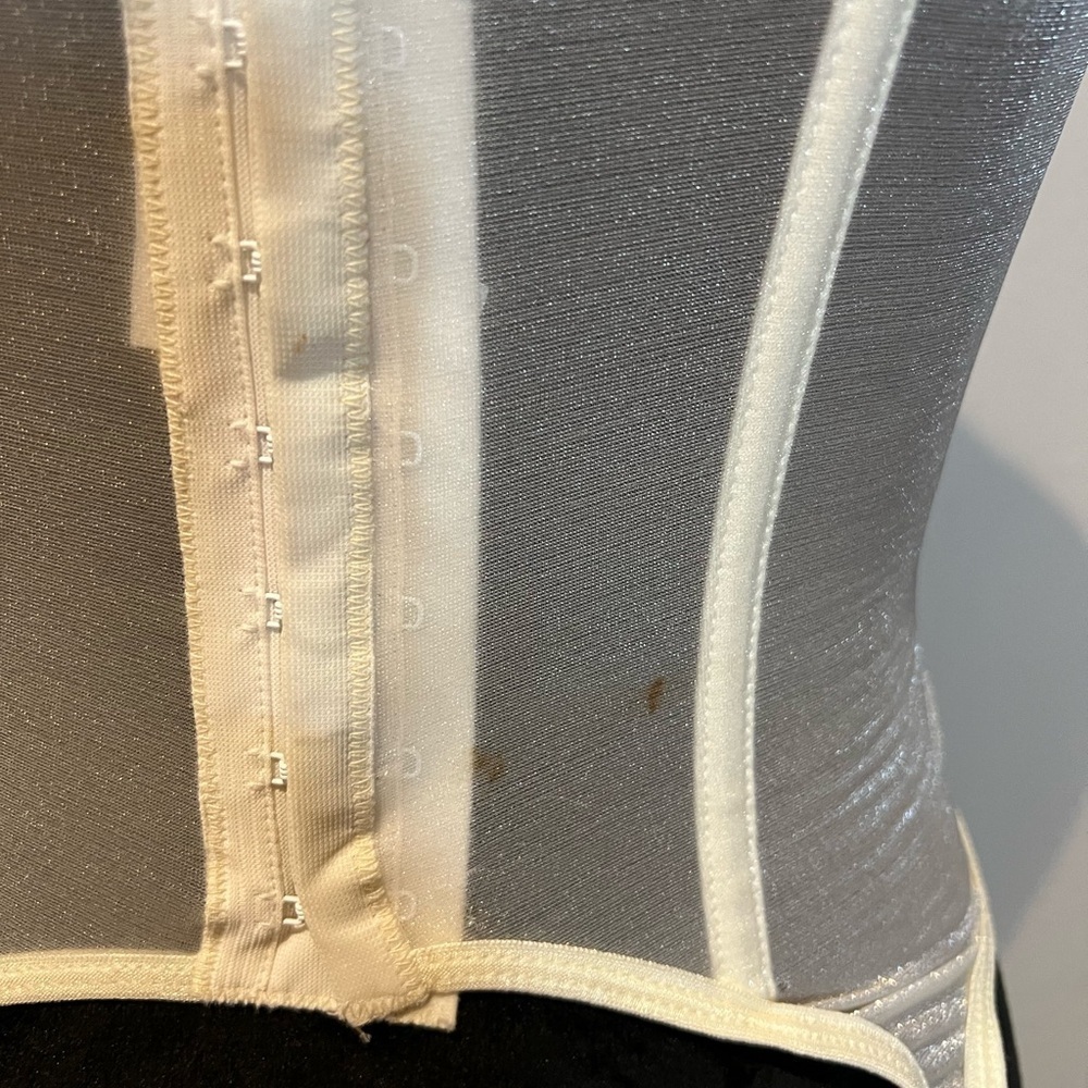 Beautiful embroidered cream and blue corset - Picture 8 of 10